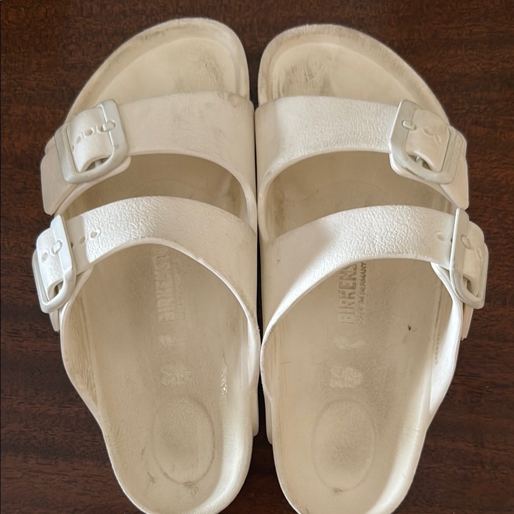 Birkenstock-Style Kids White Double Strap Sandals